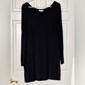 Piko Size XL Black Long Sleeve Scoop Neck Stretch Swing Dress